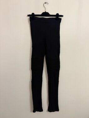 Givenchy Black Viscose Blend Moto Skinny Pants with Zippers. Fits Size 2